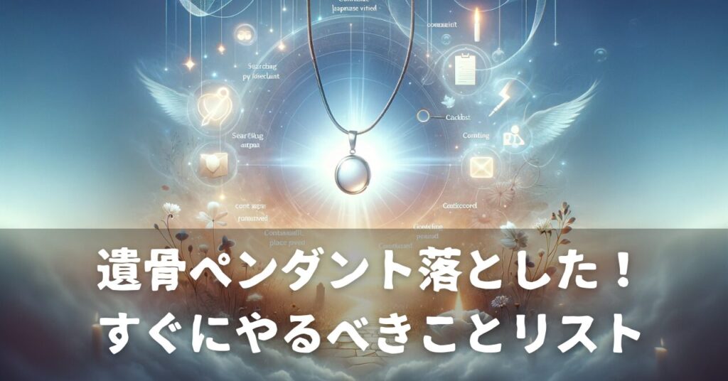 遺骨ペンダント落とした！すぐにやるべきことリスト