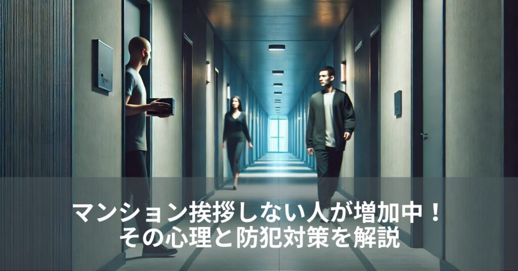 マンション挨拶しない人が増加中！その心理と防犯対策を解説