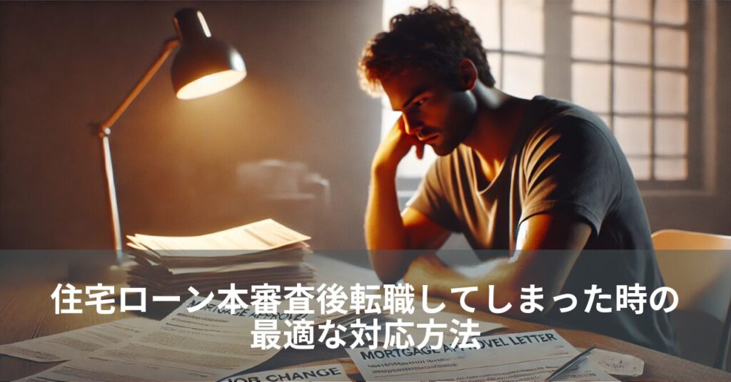 住宅ローン本審査後転職してしまった時の最適な対応方法