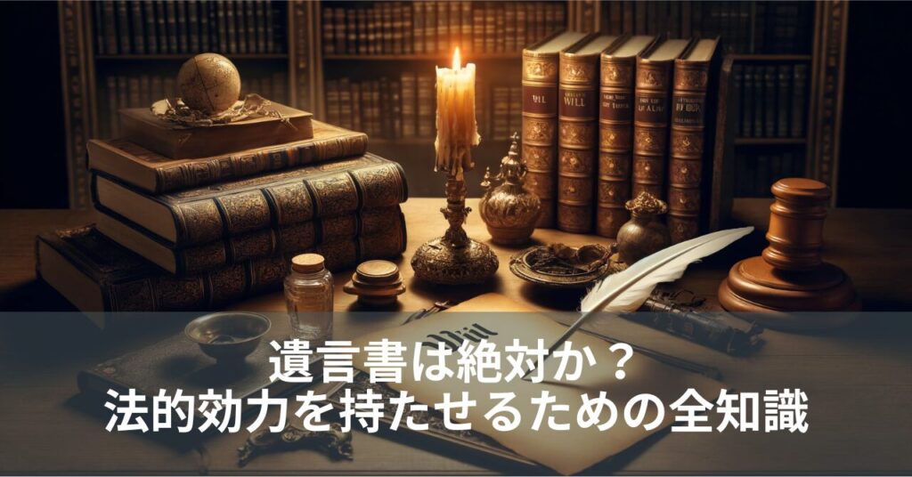 遺言書は絶対か？法的効力を持たせるための全知識