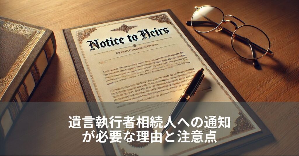 遺言執行者相続人への通知が必要な理由と注意点