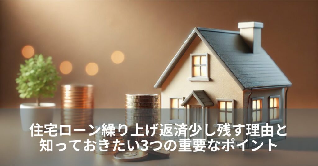 住宅ローン繰り上げ返済少し残す理由と知っておきたい3つの重要なポイント