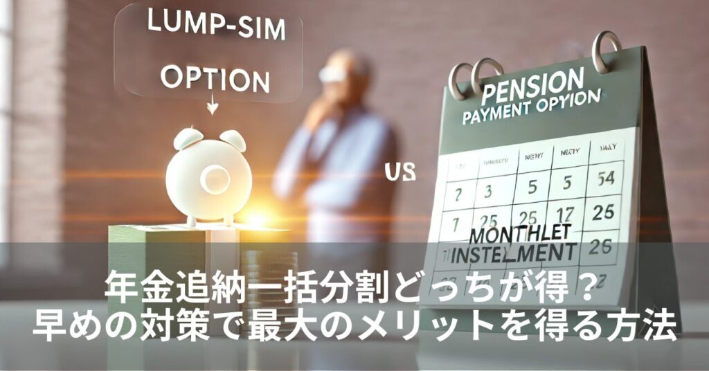 年金追納一括分割どっちが得？早めの対策で最大のメリットを得る方法