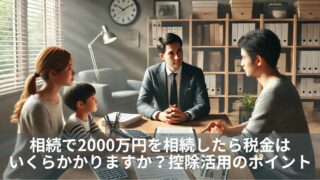 相続で2000万円を相続したら税金はいくらかかりますか？申告期限と控除活用のポイント