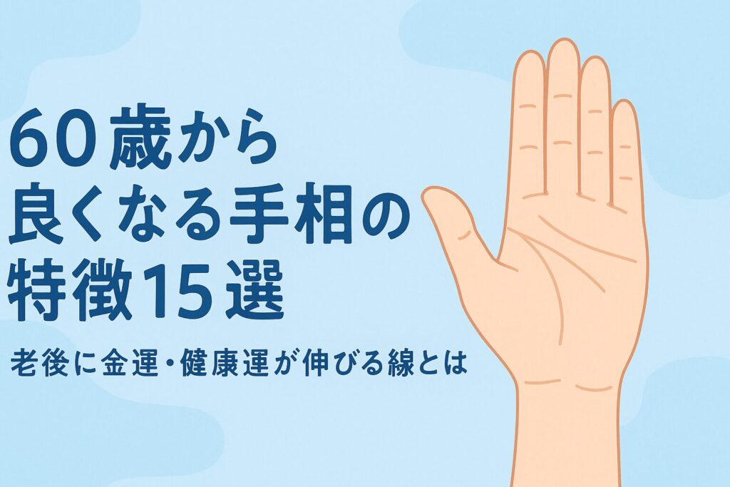 60歳から良くなる手相の特徴15選｜老後に金運・健康運が伸びる線とは