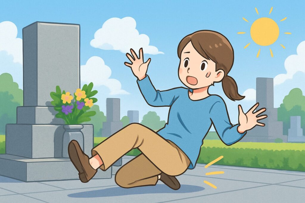 お墓で転ぶスピリチュアルな意味と前向きな捉え方