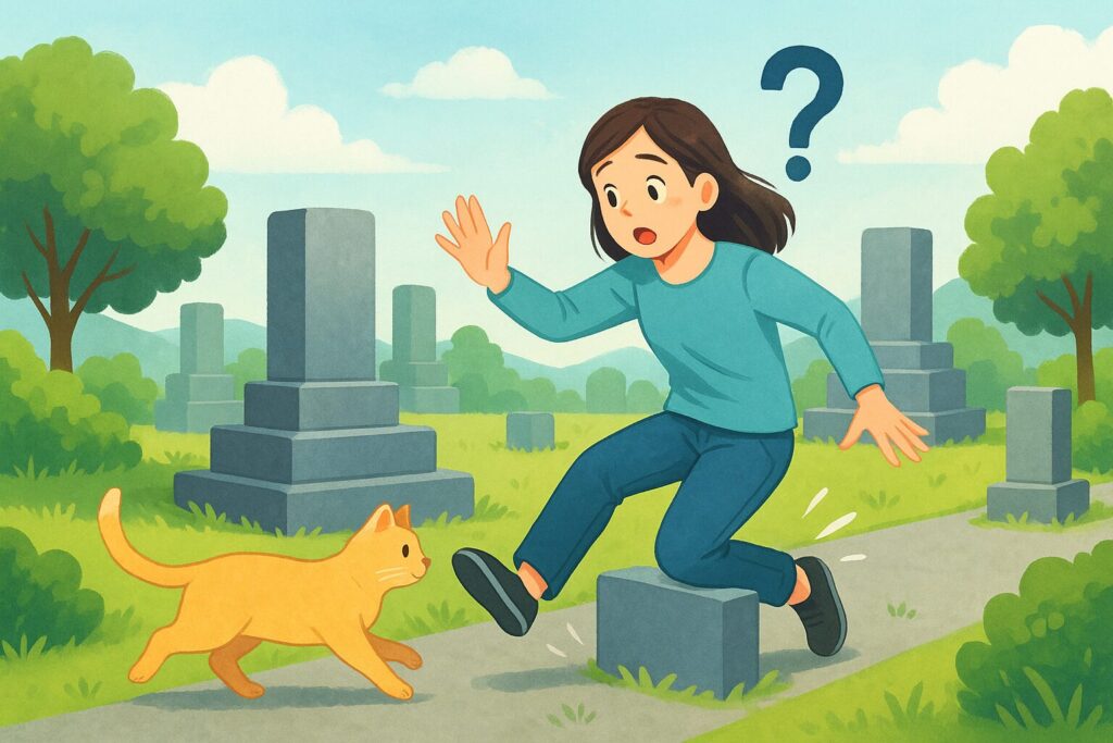 お墓で転ぶと早死にするというのは迷信ですか?