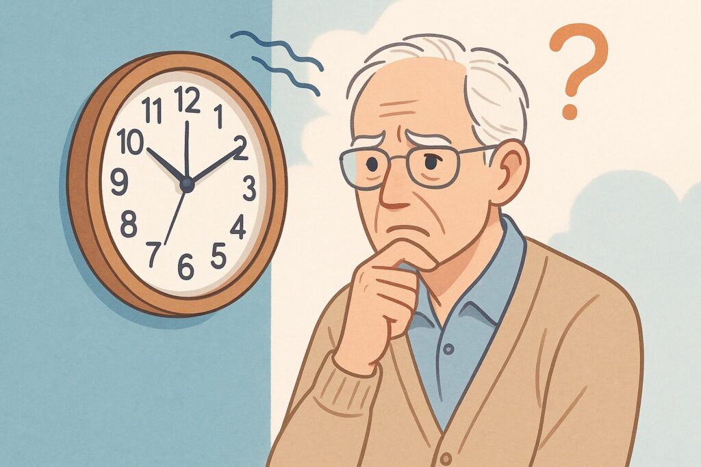 認知症で時間の感覚がおかしいのはなぜですか?