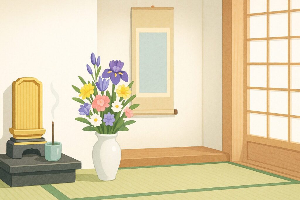 法事床の間の花の正しい選び方と飾り方の実践例