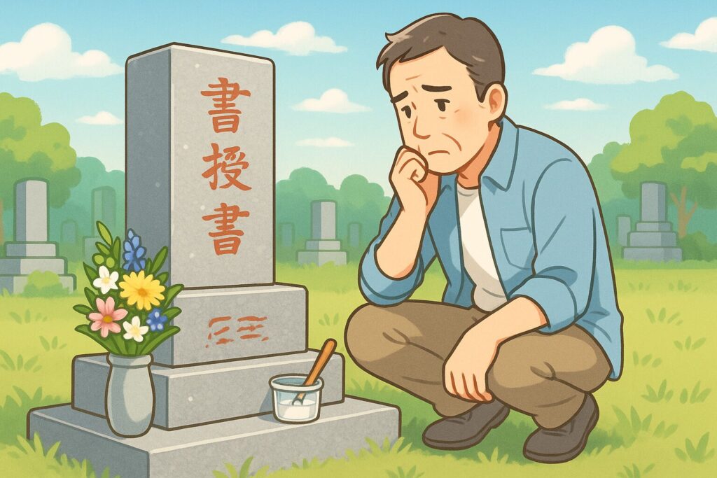 お墓の建立者名が赤字の場合