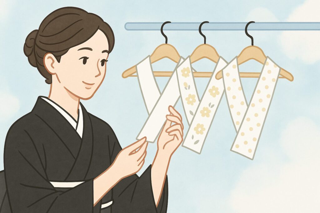 喪服の長襦袢に合わせる半衿のルール